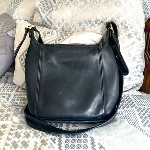 Vintage Coach Black Leather Bag
